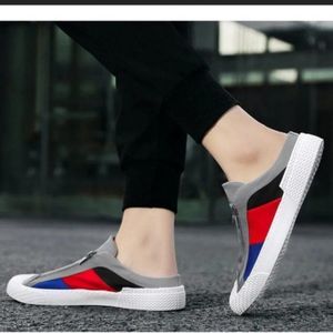 Color Block Zip-Front Sneaker Mules